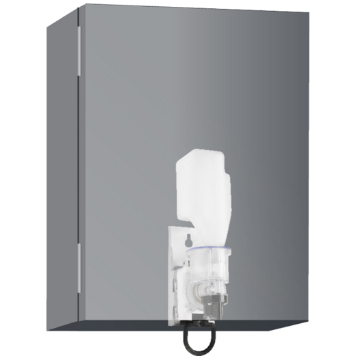 Foam soap dispenser for mounting in cabinet