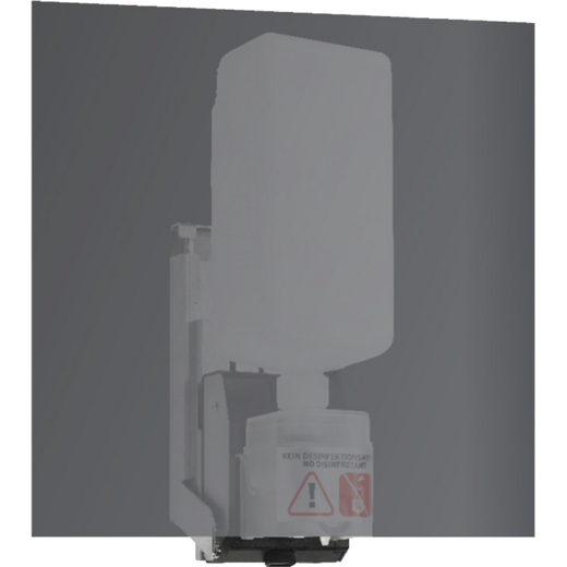 Sensor soap dispenser for mounting beh. mirror